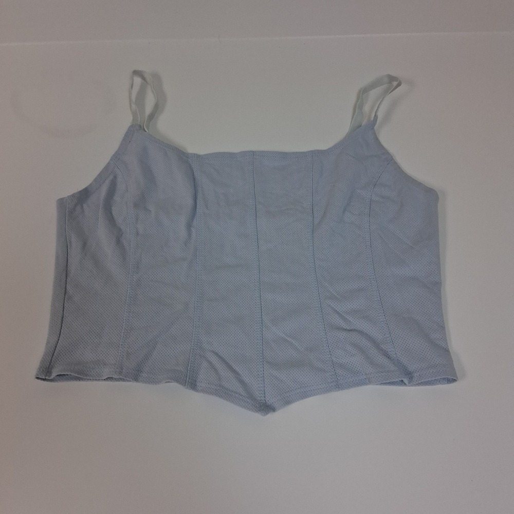 Vintage Y2K Baby Blue Mesh Camisole Top Stretch Tank Cami Fairycore Soft Girl